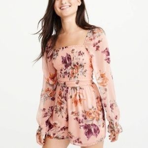 Peach floral romper NEW